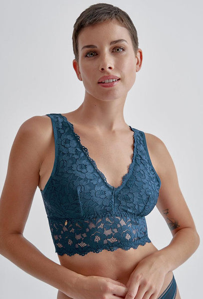 Bralette triangular Elysia - Navy Blue-Black Limba
