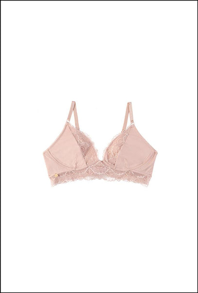 Bralette triangular Erie - Nude-Black Limba