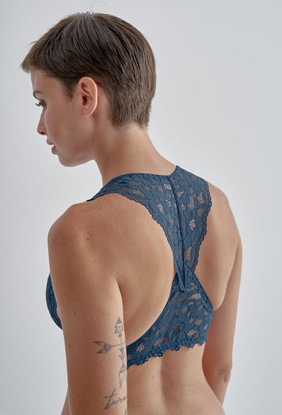 Bralette triangular Fika - Navy Blue-Black Limba