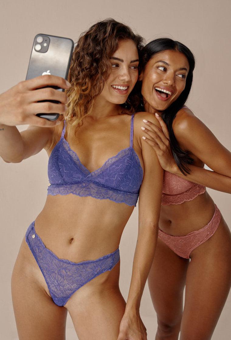 Bralette triangular Jolly - Very Peri-Black Limba