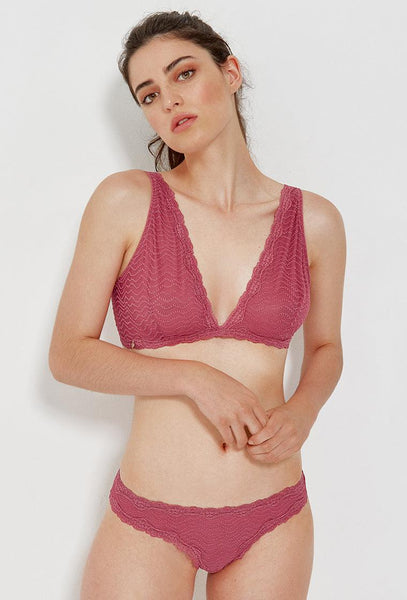 Bralette triangular Nary - Mauvewood-Black Limba