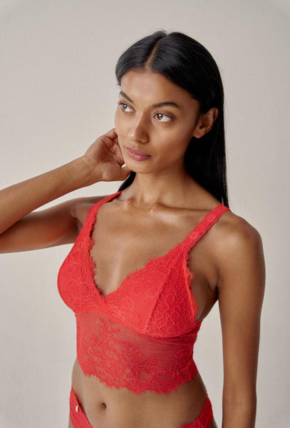 Bralette triangular Revel - Racing Red-Black Limba