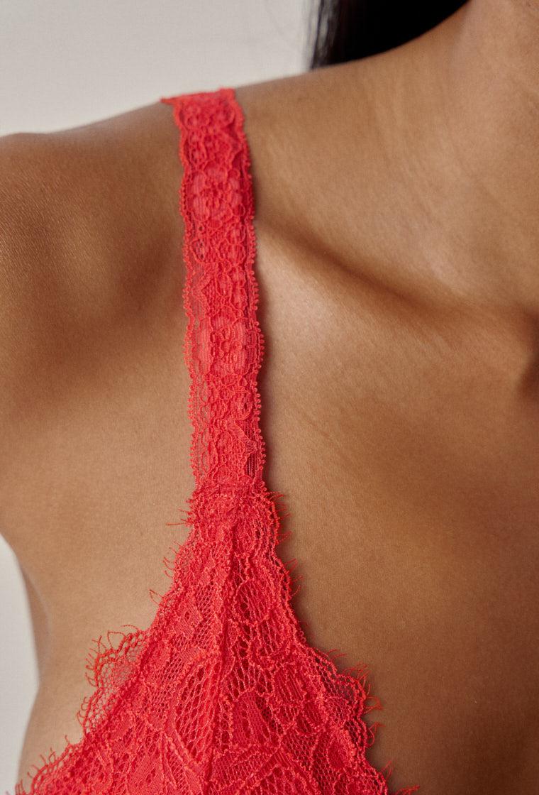 Bralette triangular Revel - Racing Red-Black Limba