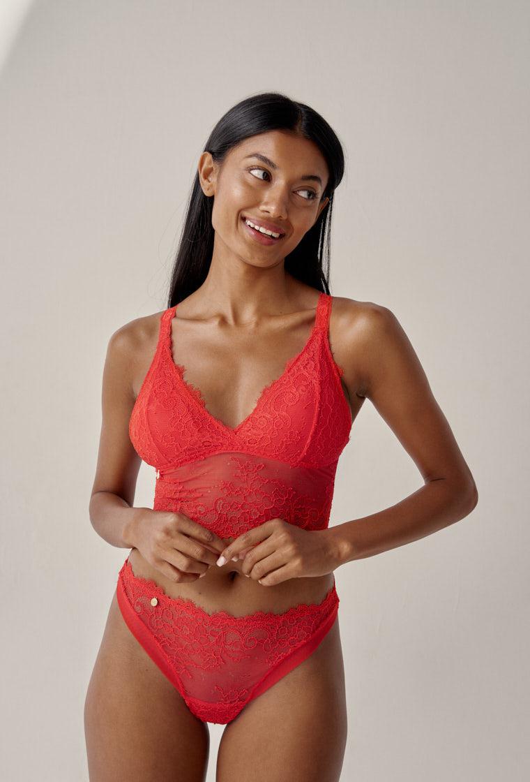 Bralette triangular Revel - Racing Red-Black Limba