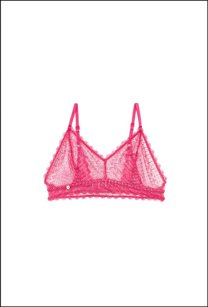Bralette triangular Subiu - Fandango Pink-Black Limba