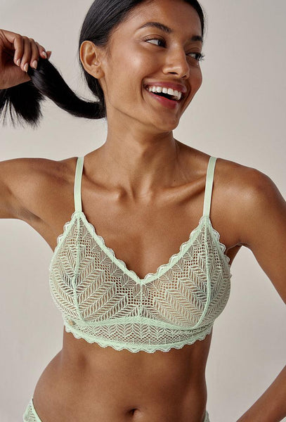 Bralette triangular Subiu - Pistachio-Black Limba