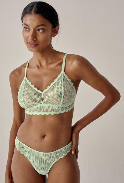 Bralette triangular Subiu - Pistachio-Black Limba