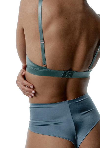 Bralette triangular Zuri - Steel & Jade-Black Limba