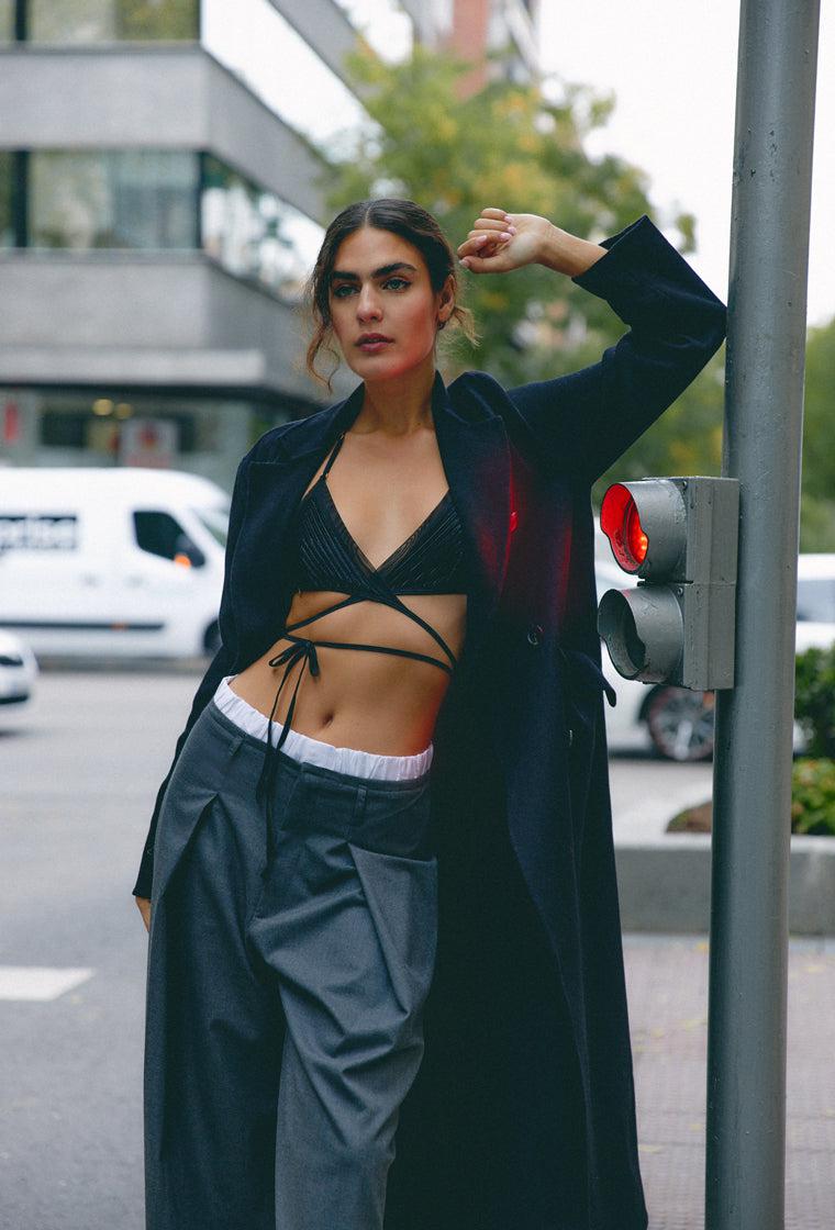 Bralette triangular multiposición Taal - Black-Black Limba