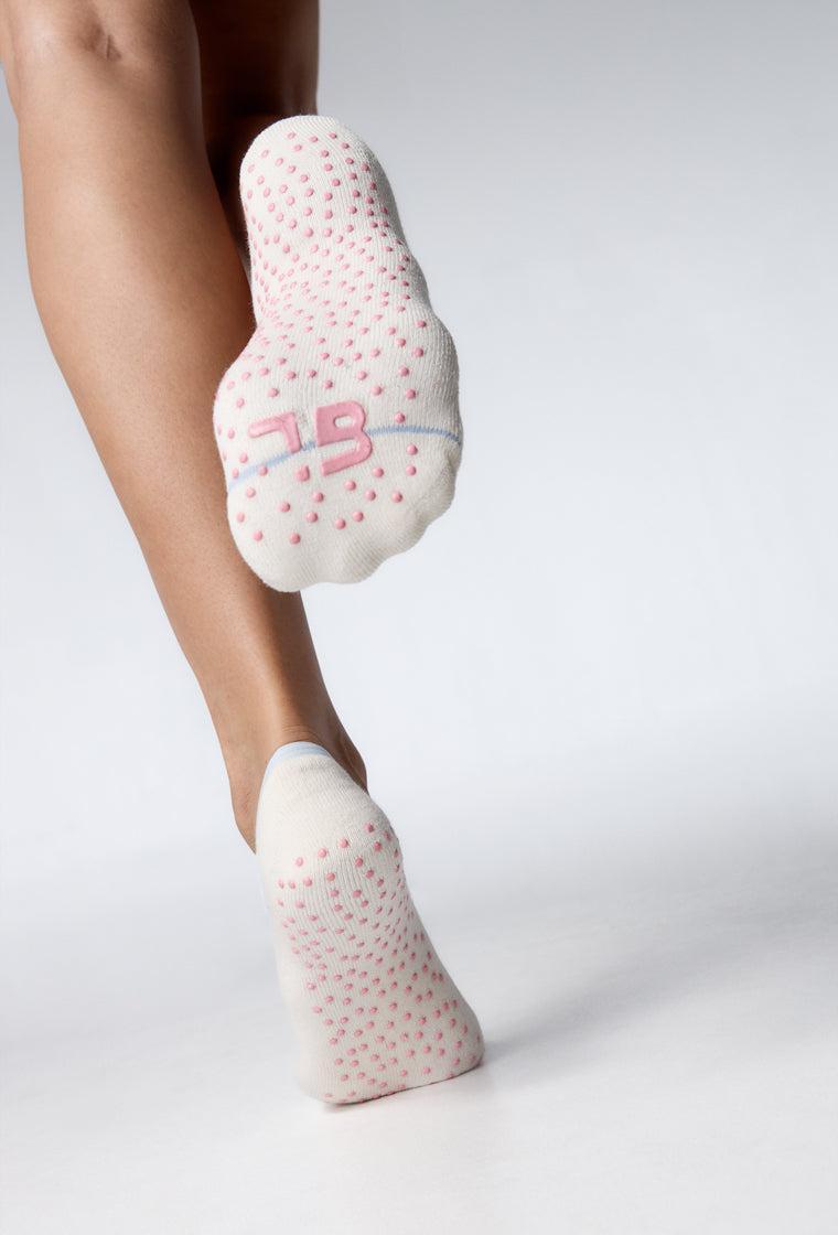Calcetines cortos pilates Om - Cream-Black Limba
