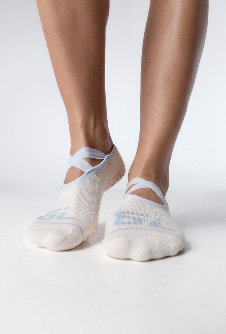 Calcetines cortos pilates Om - Cream-Black Limba