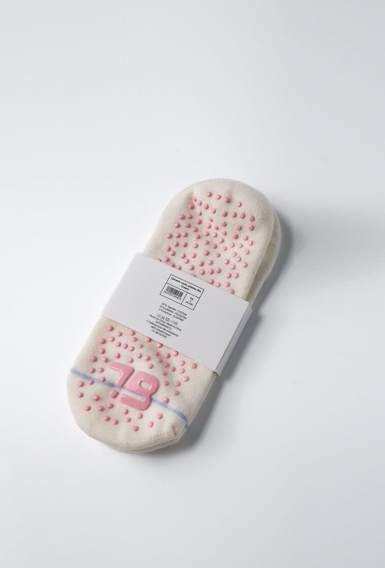 Calcetines cortos pilates Om - Cream-Black Limba