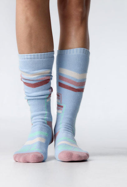 Calcetines extra largos Alpine - Ice Blue-Black Limba