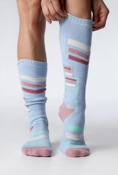 Calcetines extra largos Alpine - Ice Blue-Black Limba