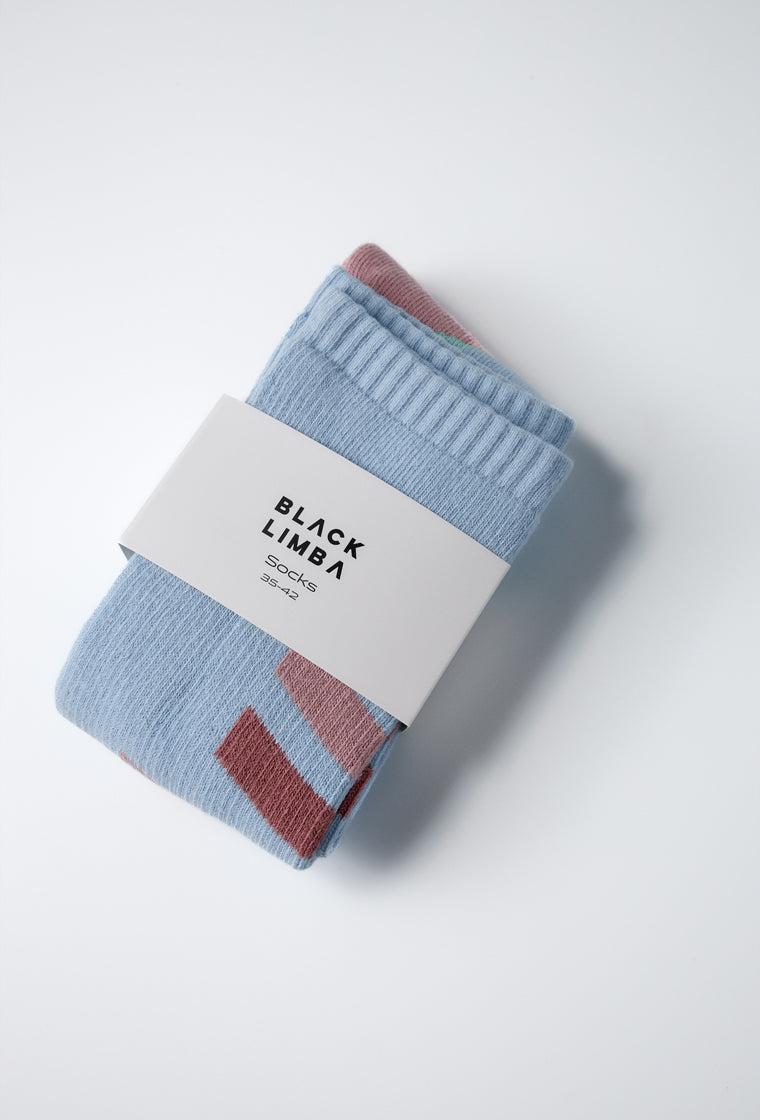 Calcetines extra largos Alpine - Ice Blue-Black Limba