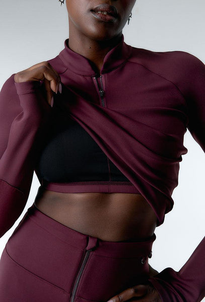 Camiseta con top incorporado Peak Motion - Aubergine-Black Limba