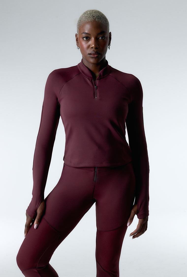 Camiseta con top incorporado Peak Motion - Aubergine-Black Limba