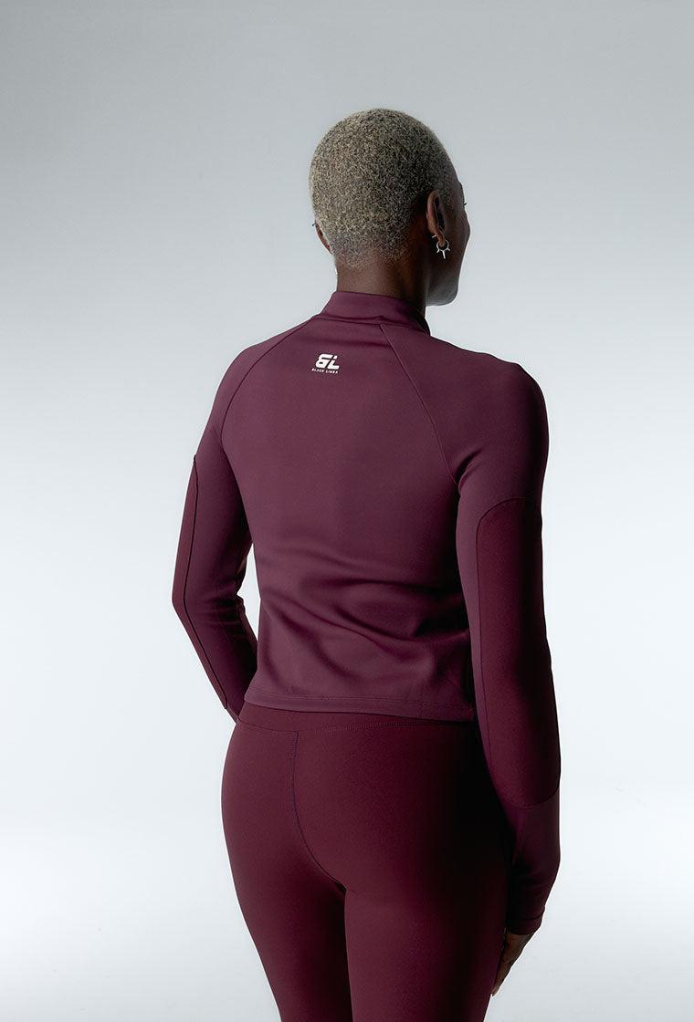 Camiseta con top incorporado Peak Motion - Aubergine-Black Limba