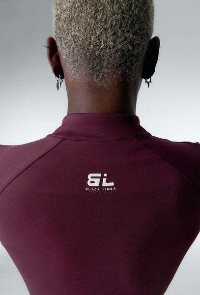 Camiseta con top incorporado Peak Motion - Aubergine-Black Limba