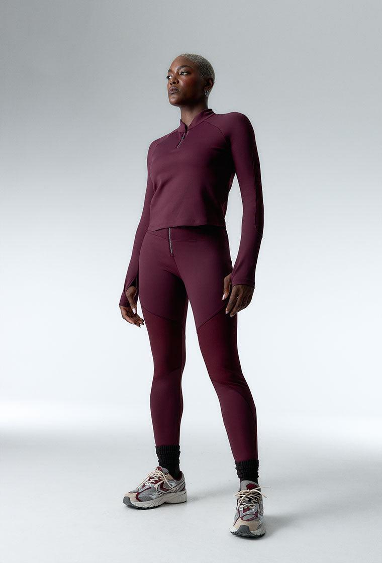 Camiseta con top incorporado Peak Motion - Aubergine-Black Limba