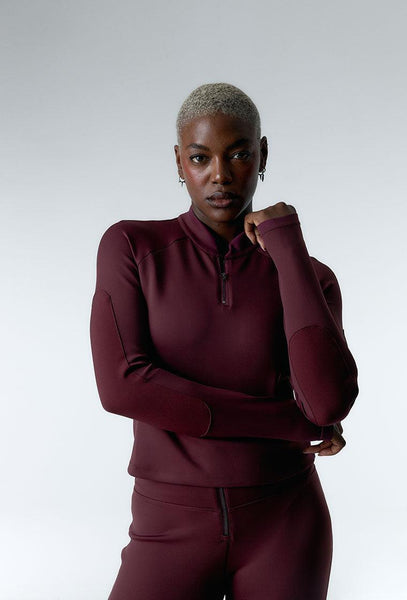 Camiseta con top incorporado Peak Motion - Aubergine-Black Limba