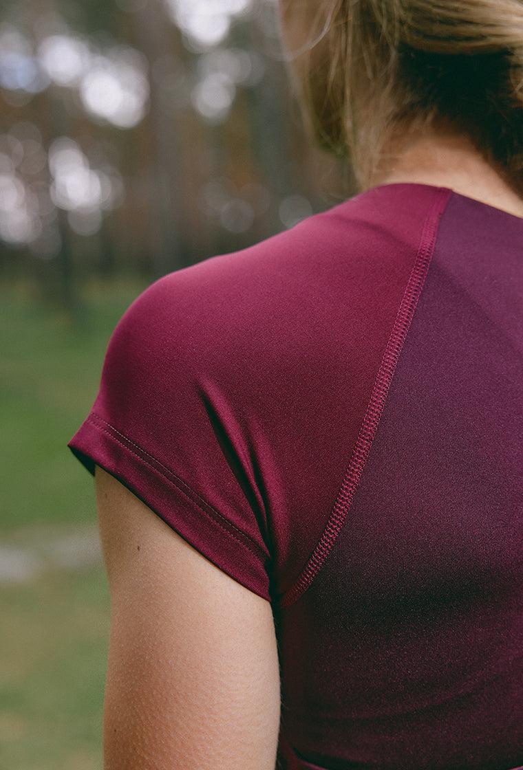 Camiseta deportiva PedalPower - Cherry & Burgundy-Black Limba