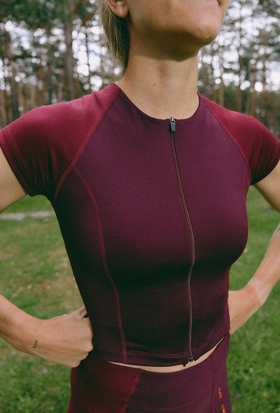 Camiseta deportiva PedalPower - Cherry & Burgundy-Black Limba