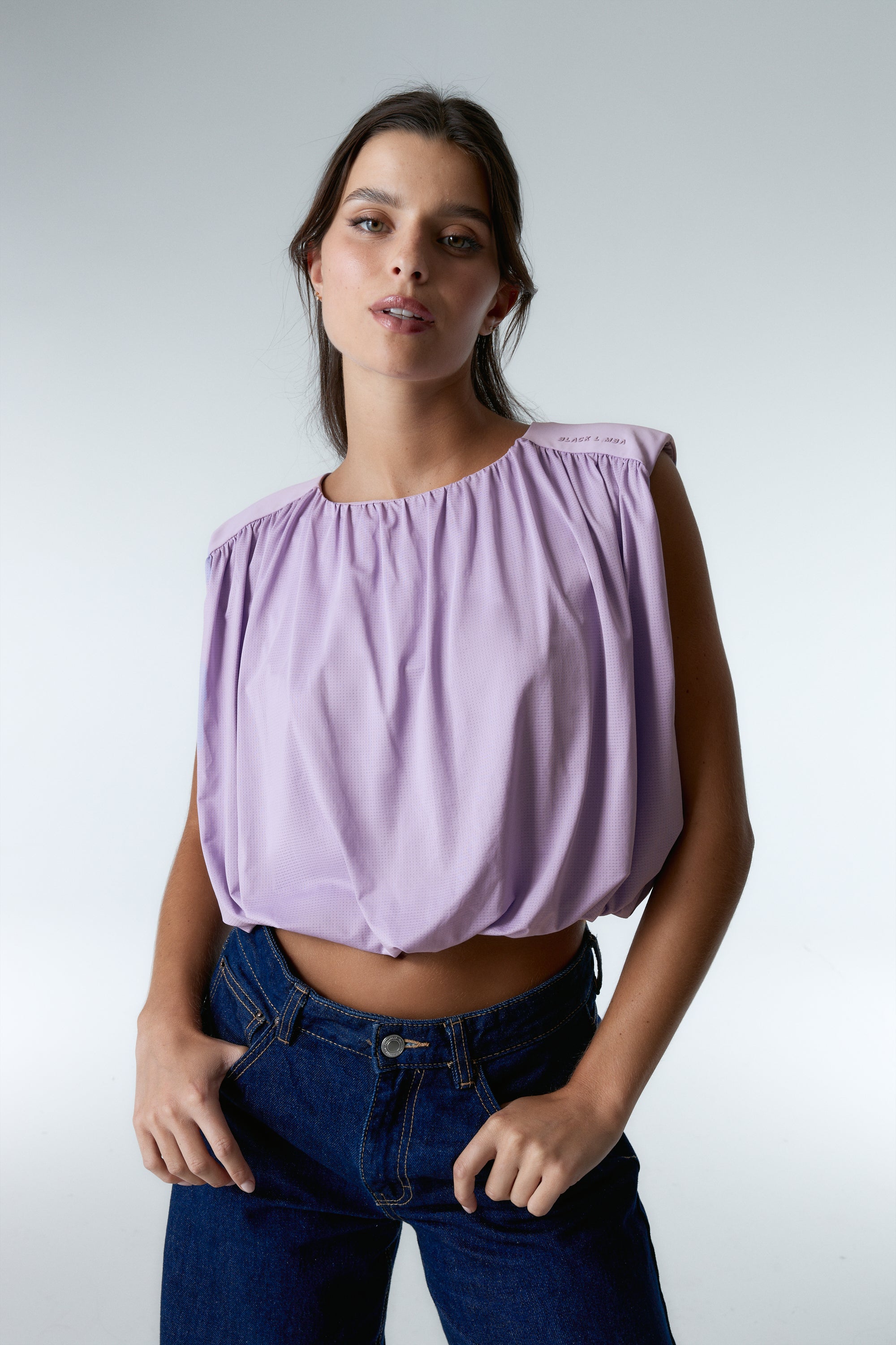 Camiseta deportiva fluida Gather - Lavender-Black Limba