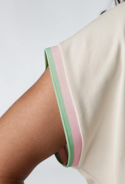 Camiseta deportiva manga corta Rally - Cream-Black Limba