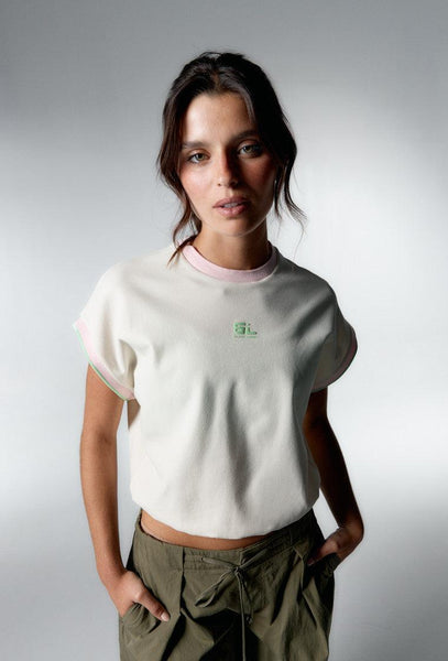 Camiseta deportiva manga corta Rally - Cream