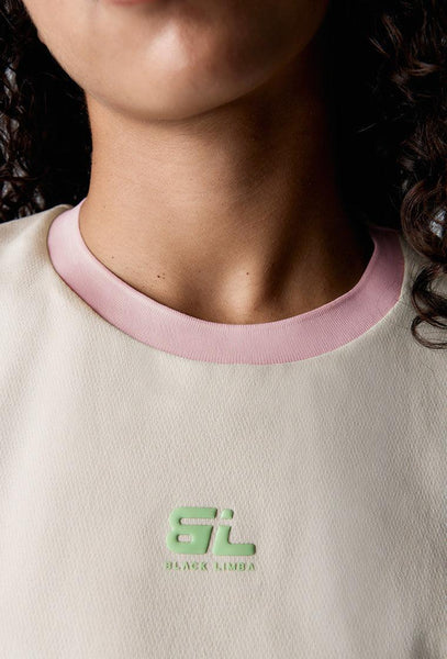 Camiseta deportiva manga corta Rally - Cream-Black Limba