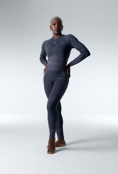 Camiseta deportiva manga larga Flex motion - Grey & lavender-Black Limba