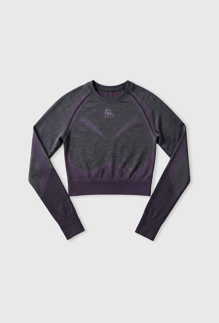 Camiseta deportiva manga larga Flex motion - Grey & lavender-Black Limba