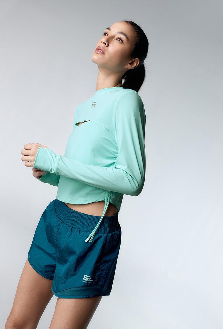 Camiseta deportiva manga larga Hill - Mint-Black Limba