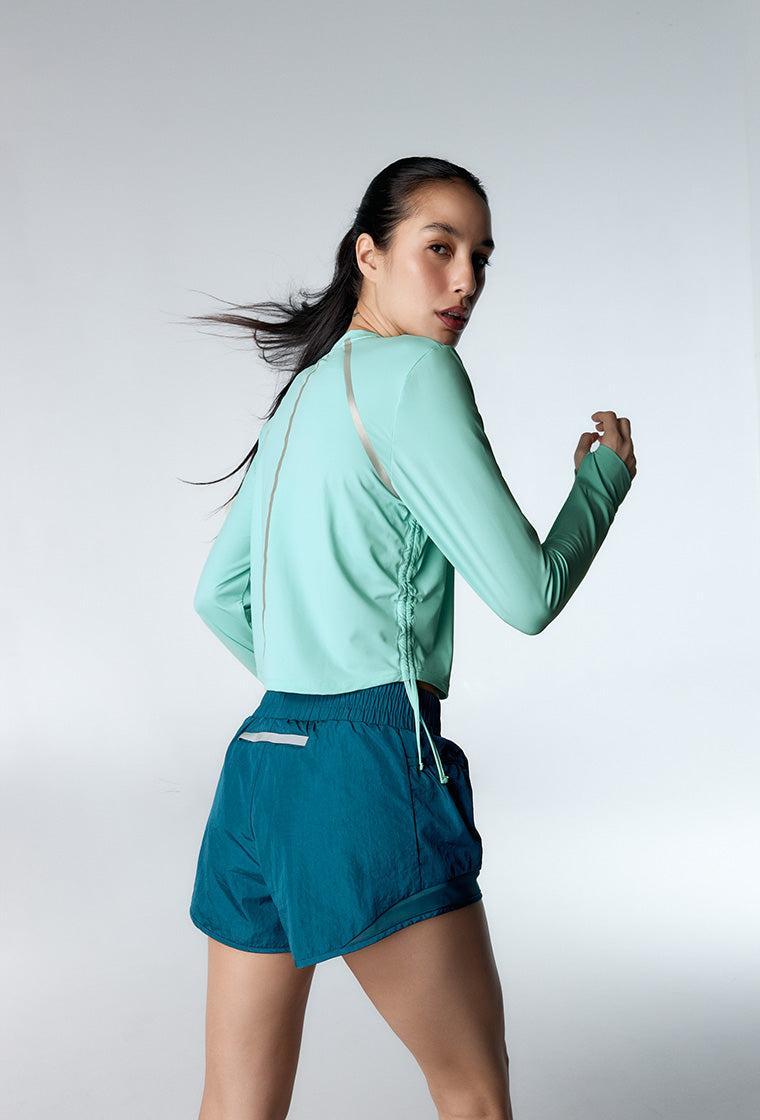 Camiseta deportiva manga larga Hill - Mint-Black Limba