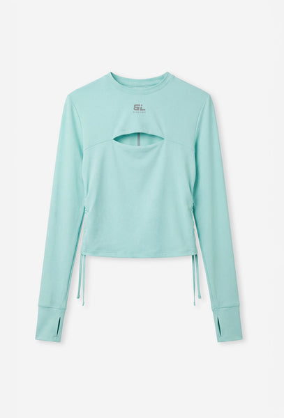 Camiseta deportiva manga larga Hill - Mint-Black Limba