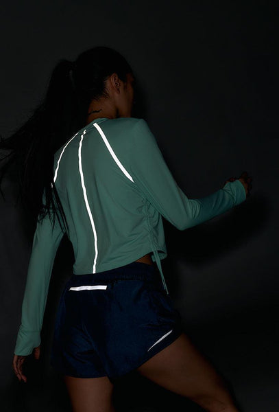 Camiseta deportiva manga larga Hill - Mint-Black Limba