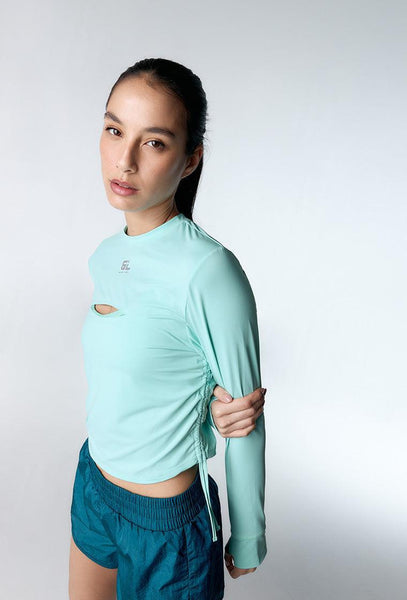 Camiseta deportiva manga larga Hill - Mint-Black Limba