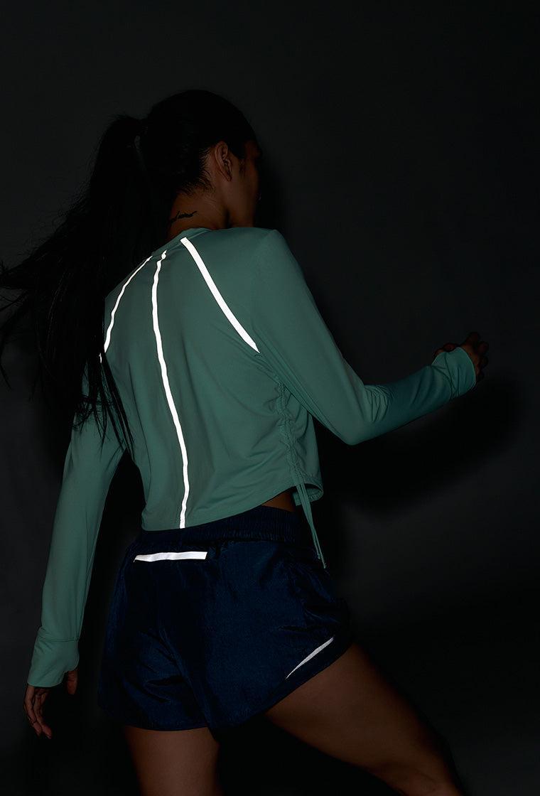 Camiseta deportiva manga larga Hill - Mint-Black Limba