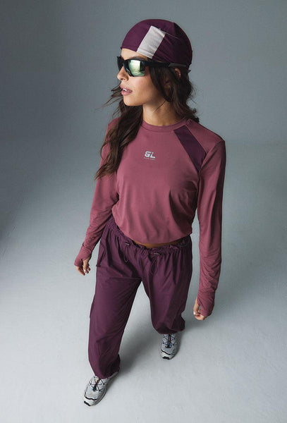 Camiseta deportiva manga larga Runny - Rose Brown-Black Limba