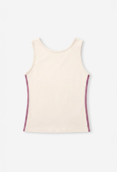 Camiseta deportiva sin mangas Cassey - Cream-Black Limba