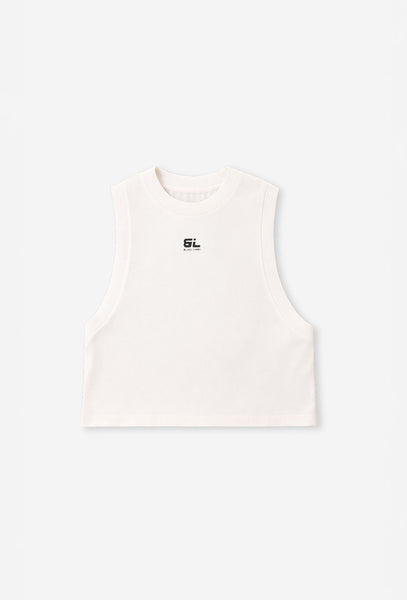 Camiseta deportiva sin mangas Cross - Cream-Black Limba