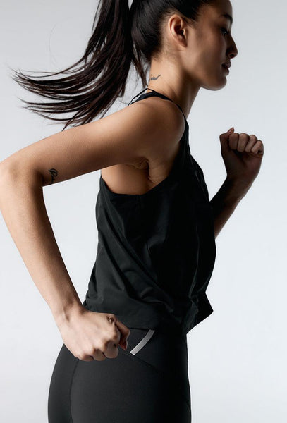 Camiseta deportiva sin mangas London - Black-Black Limba