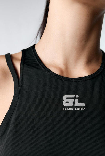 Camiseta deportiva sin mangas London - Black-Black Limba