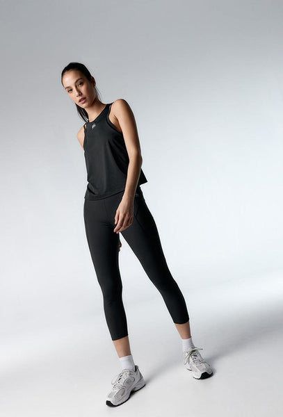 Camiseta deportiva sin mangas London - Black-Black Limba