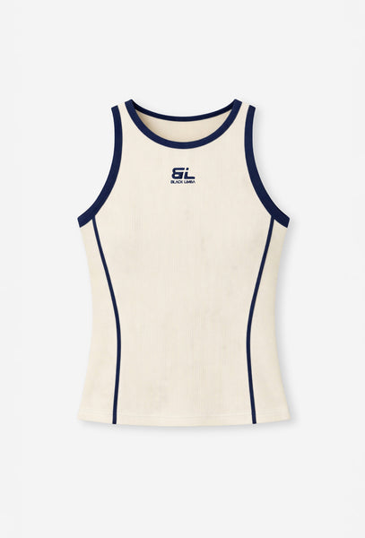 Camiseta deportiva sin mangas Pureflex - Cream-Black Limba