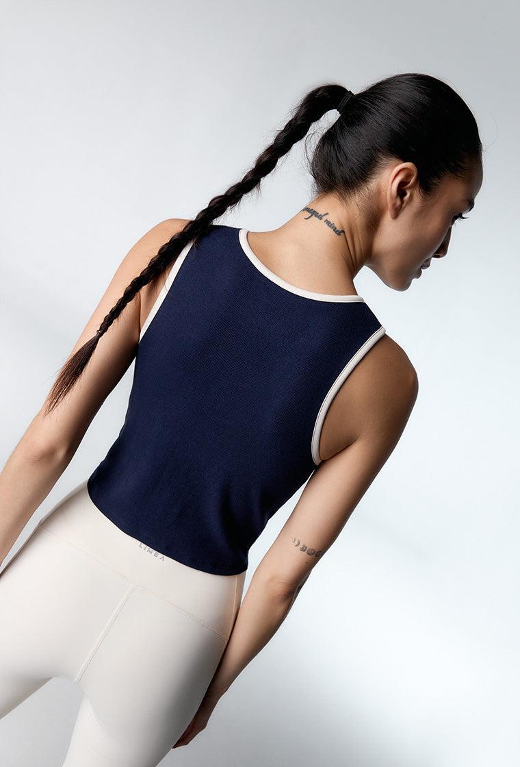 Camiseta deportiva sin mangas Pureflex - Navy-Black Limba