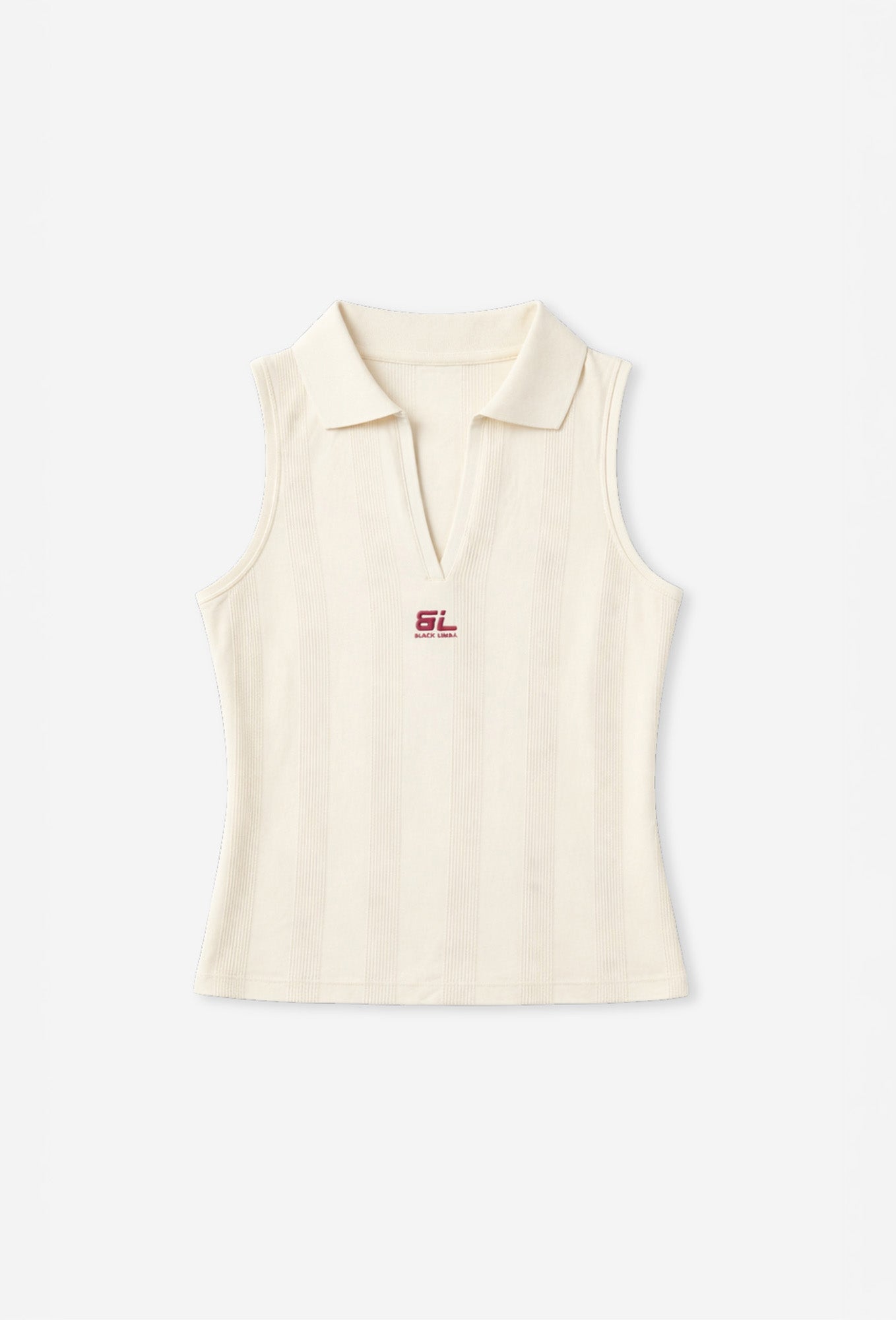 Camiseta polo sin mangas Betty - Cream-Black Limba