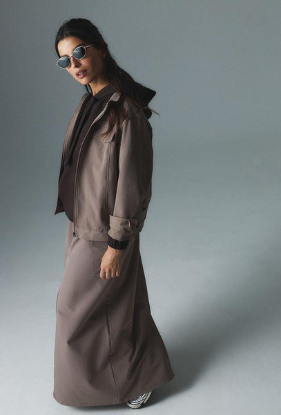 Chaqueta Cross - Camel-Black Limba