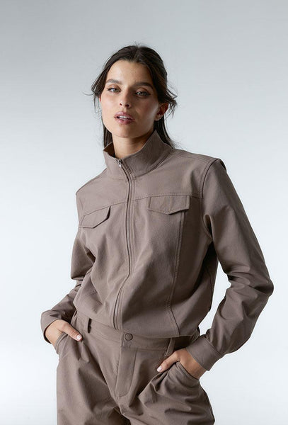 Chaqueta Cross - Camel-Black Limba